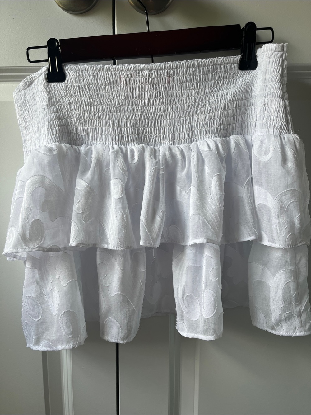 Lilly Pulitzer White Smocked Tiered Swim Coverup - Picture 2 of 4
